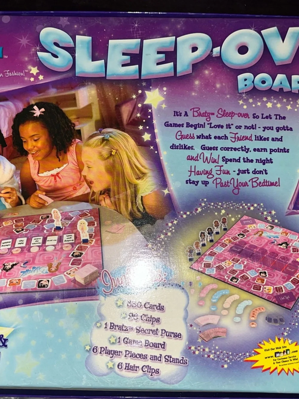 Bratz Sleep Over Board Game MGA Slumber Party Guessing Game